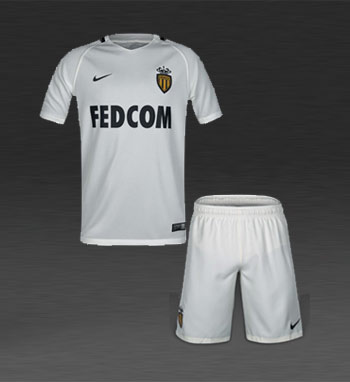 Kids AS Monaco Away 201617 Soccer KitShirtShorts - Official Replica