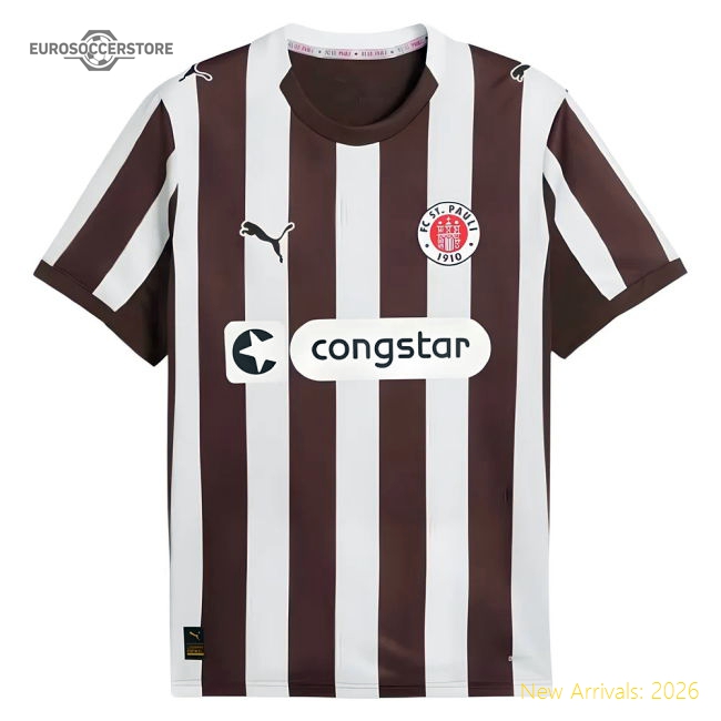 St Pauli Home Kit 2025-2026 Supporter Wear Jersey Game Ready