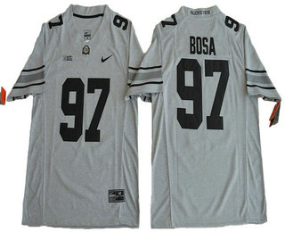 breathable Men's Ohio St Buckeyes Joey Bosa #97 Gray 2024 Football