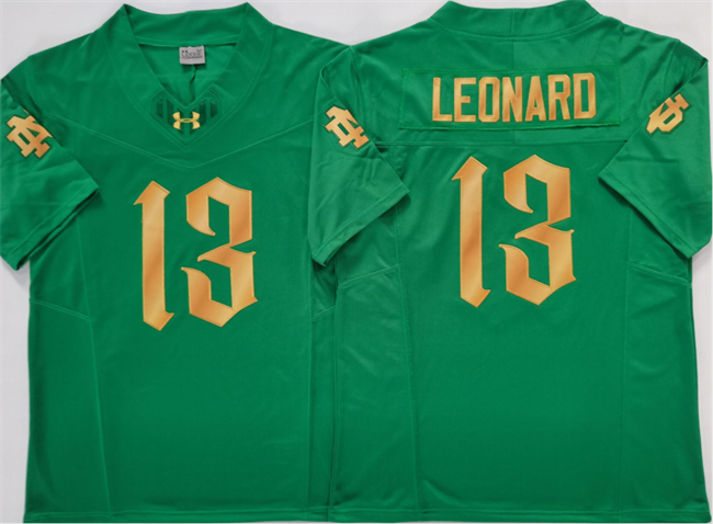 Men's ND Fighting Irish Green 2025 durabl Riley Leonard #13 replica