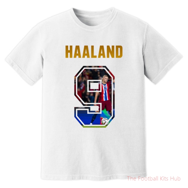 Erling Haaland Norway Name And Number T-Shirt (White)