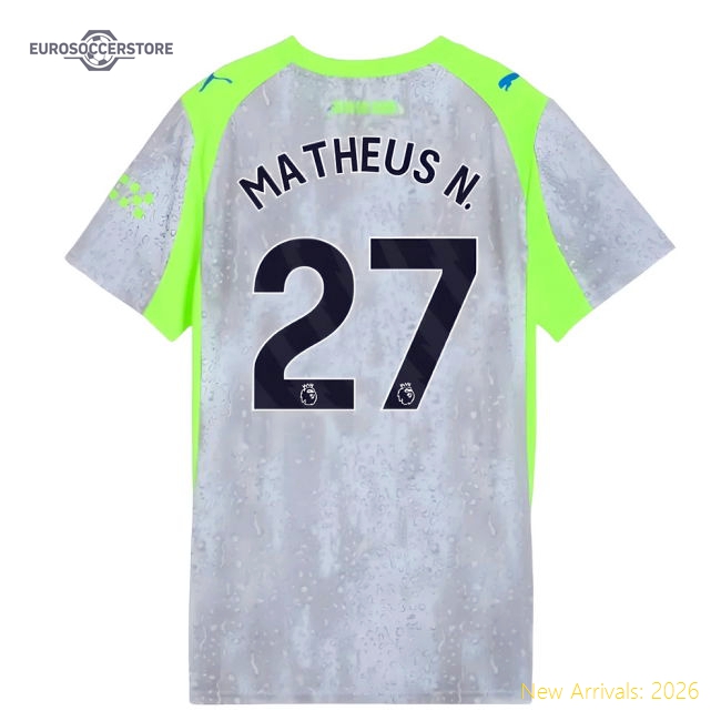 Man City Matheus N. Comfortable Womens Jersey Performance Fabric
