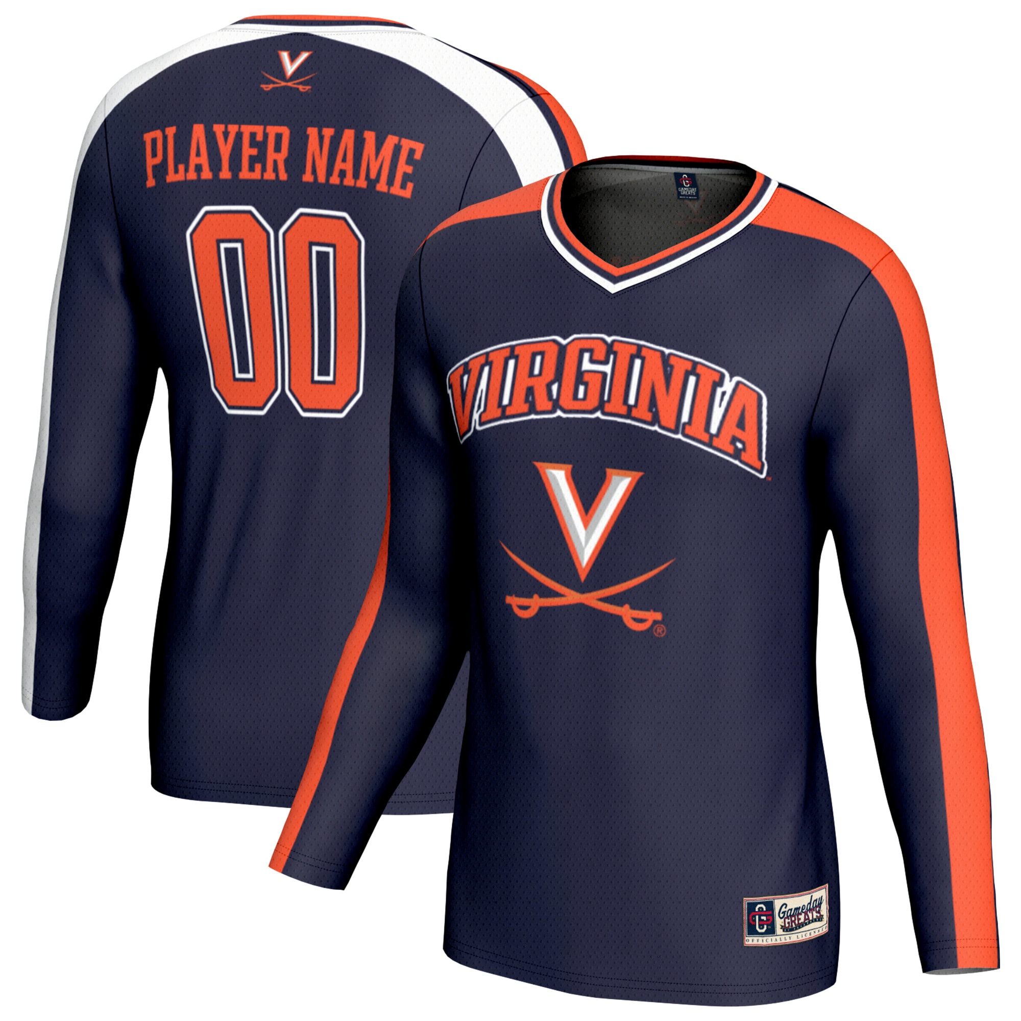 [NJP] Women's Virginia Cavaliers GameDay Greats NIL Pick-A-Player Lightweight Collegiate Volleyball Fashion Jersey - Navy