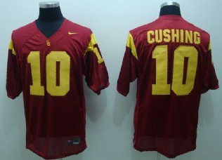 Men's None Red 2024 stitched Cushing Red #10 authentic Jersey