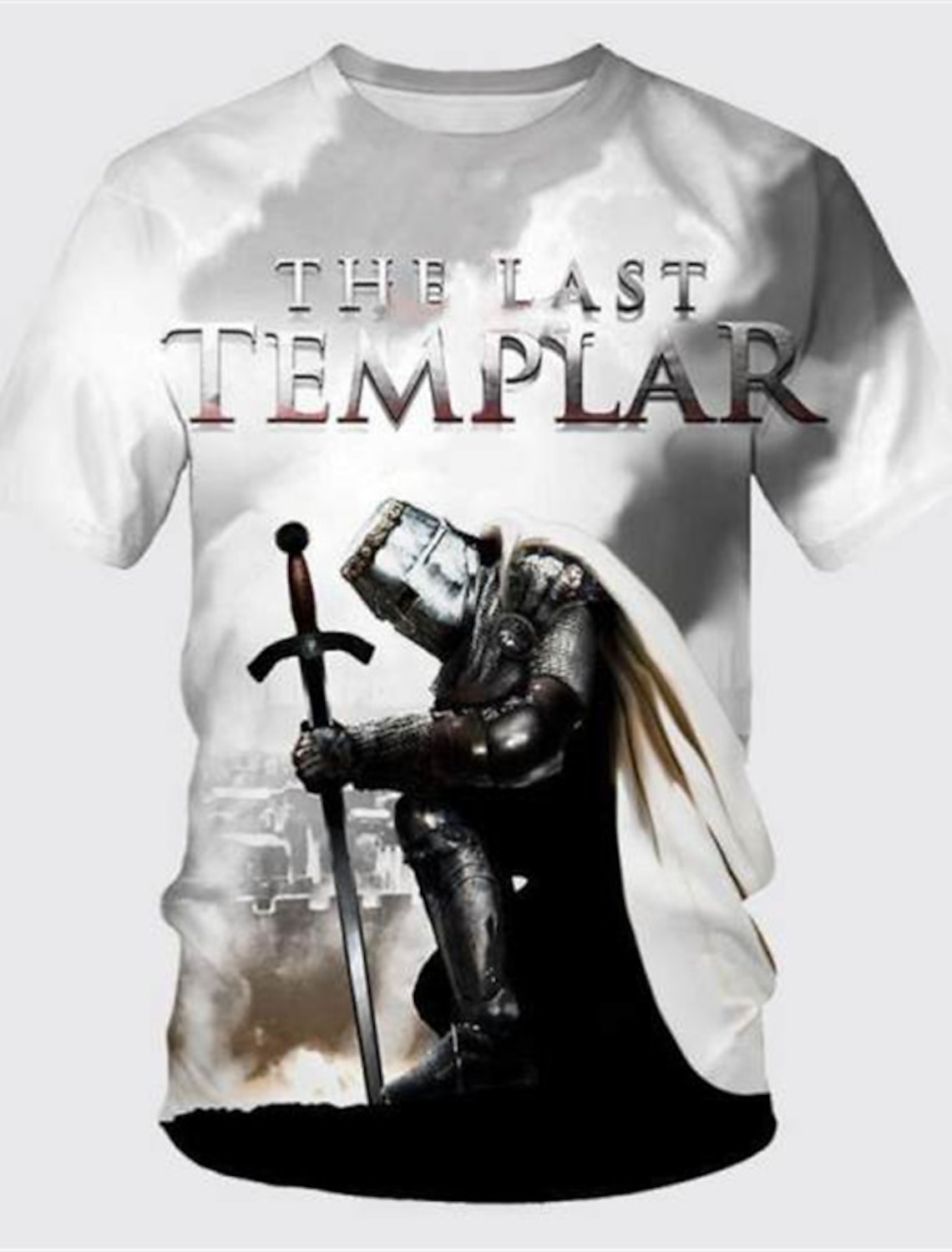Men's Templar Cross Graphic Prints Soldier T Shirt Christian Shirts