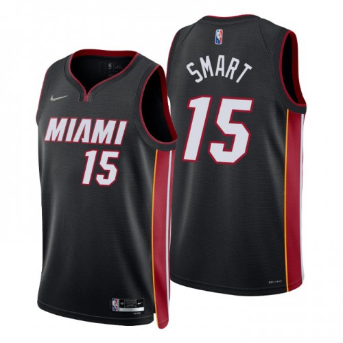 Black Nike Miami Heat #15 Heat Jersey - Fabric Basketball Jersey