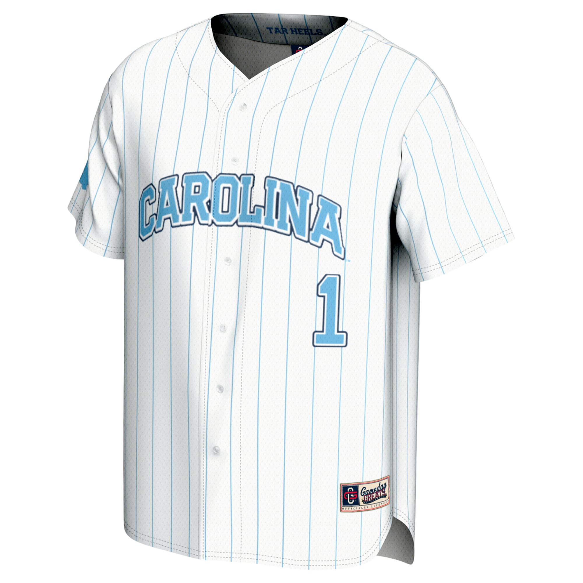 [DDG] North Carolina Tar Heels GameDay Greats Lightweight Baseball Fashion Jersey - White