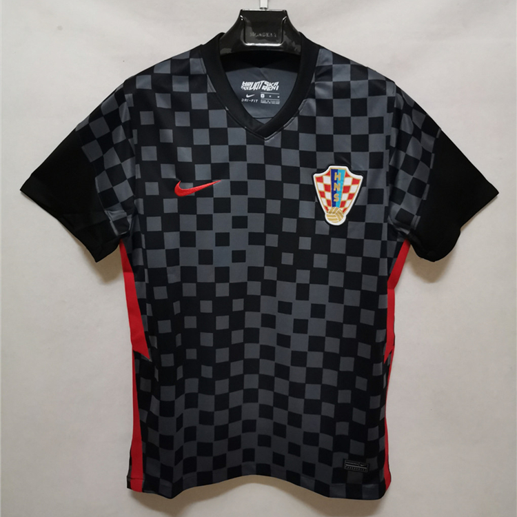 Advanced Fabric Croatia Soccer Shirt 2020-21 Away Black Soccer Jersey
