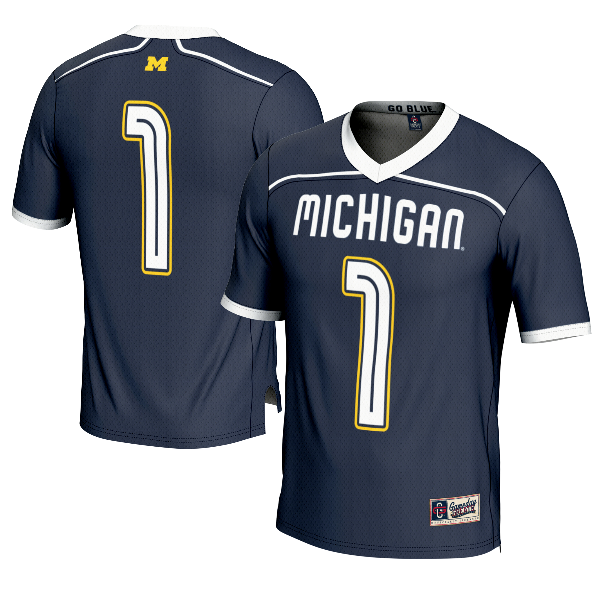[NJP] Michigan Wolverines GameDay Greats Youth Lightweight Lacrosse Fashion Jersey - Navy