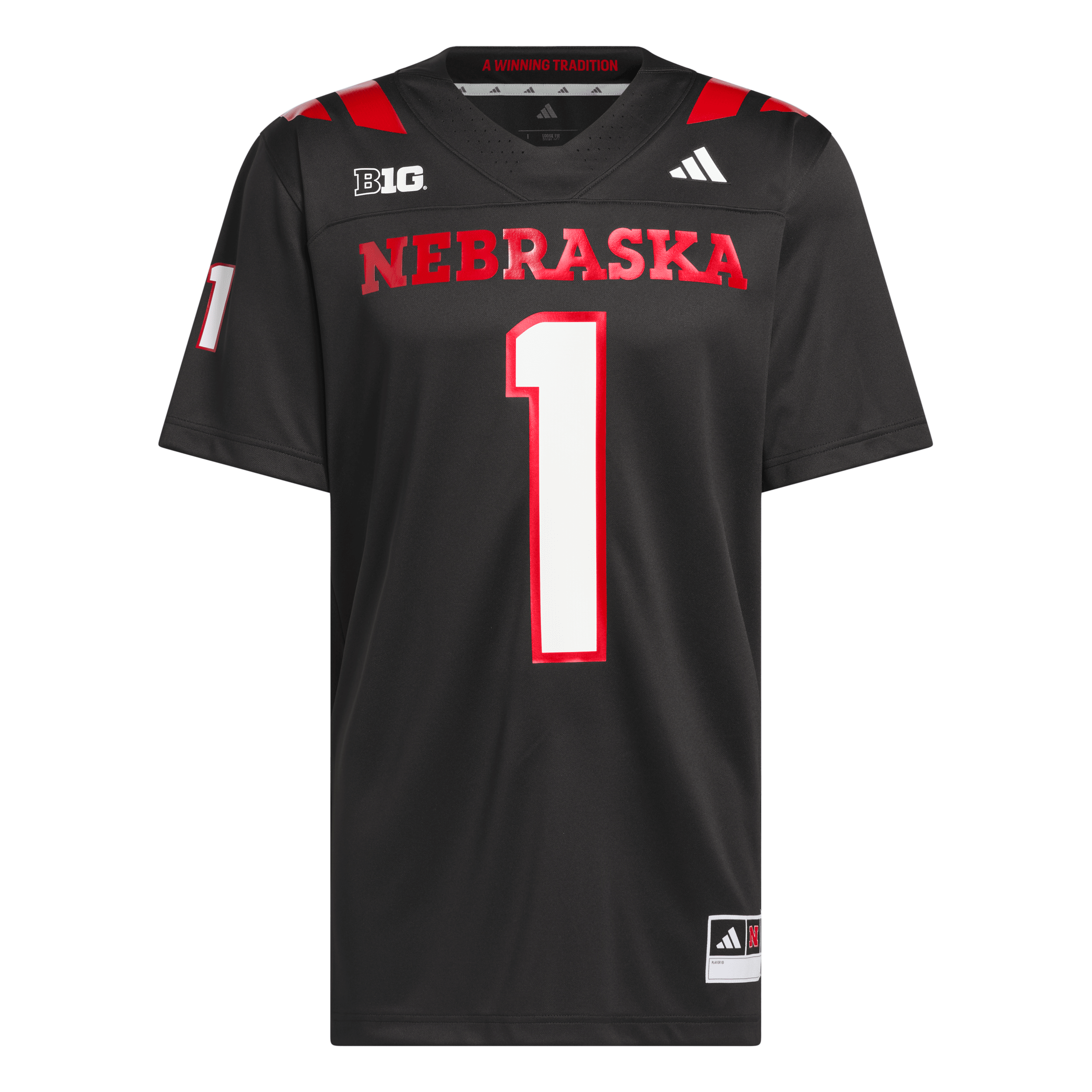 [NJP] Nebraska Huskers Our Red Burns Brighter Premier Strategy Jersey - Black