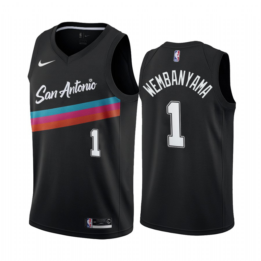 Black LAC Antonio Spurs #1 Nike Replica Jersey Game Day Wear