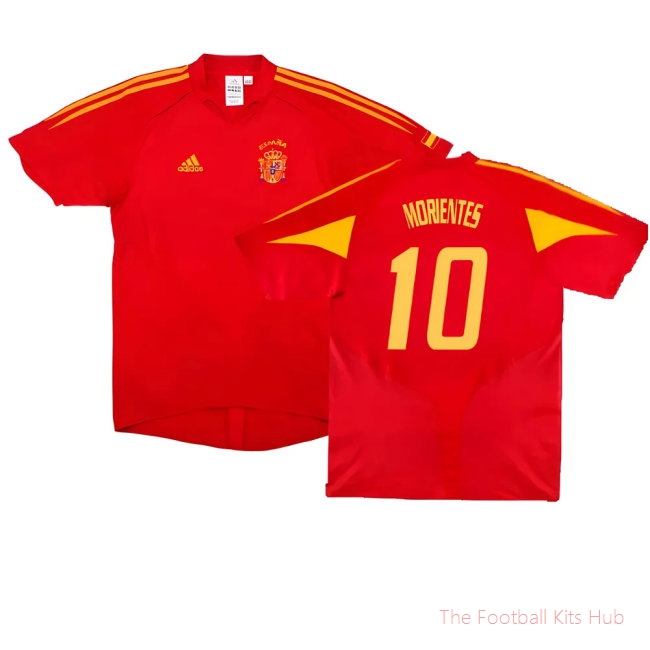 Spain 2004-06 Home Shirt ((Very Good) XL) (Morientes 10)