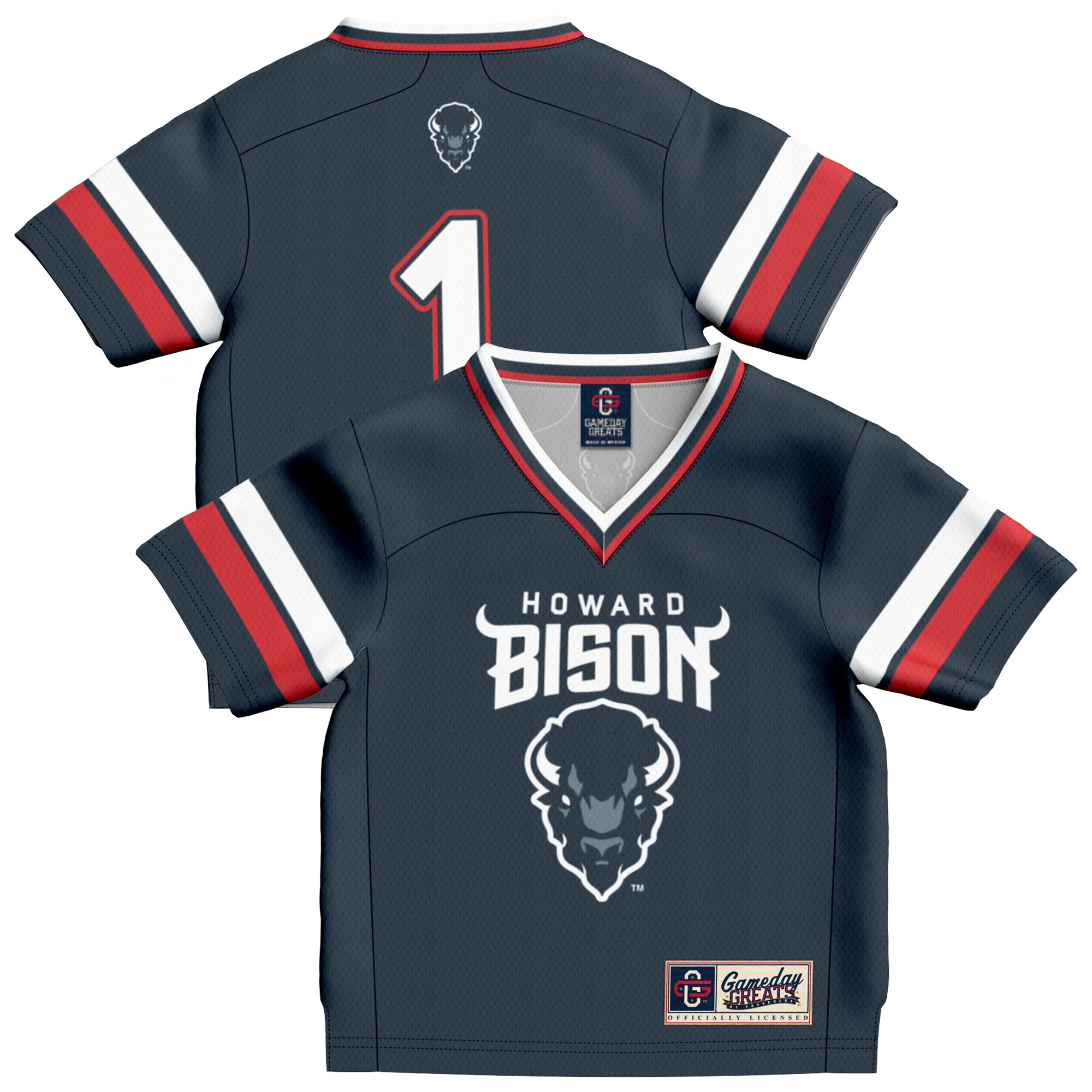 [NJP] Howard Bison GameDay Greats Infant Collegiate Football Fashion Jersey - Navy