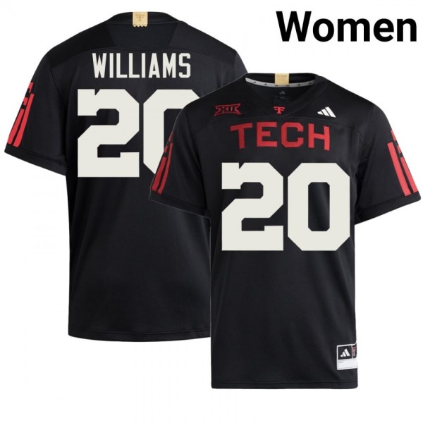 Texas Tech Red Raiders #20 J'Koby Williams Women Stitch Jerseys - Black