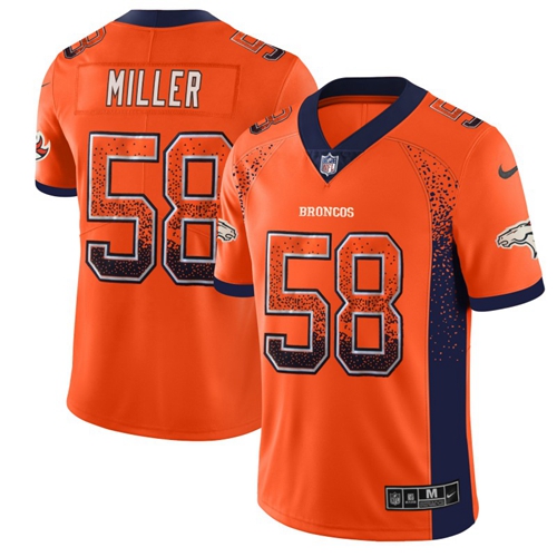 Premium NFL W D B Broncos #58 Von Miller Orange Limited Jersey