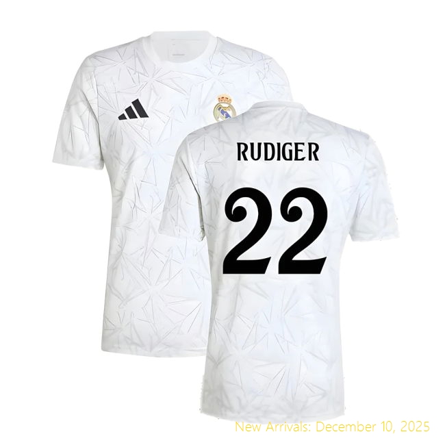 2024-2025 Real Madrid Home Shirt - Genuine Match Day (Rudiger 22) -...