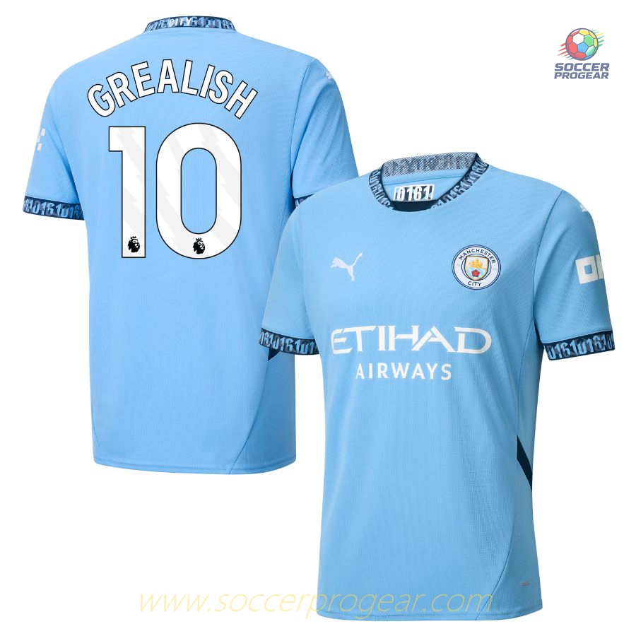 Manchester City Home Team Football Jersey 2024-2025 Season Grealish