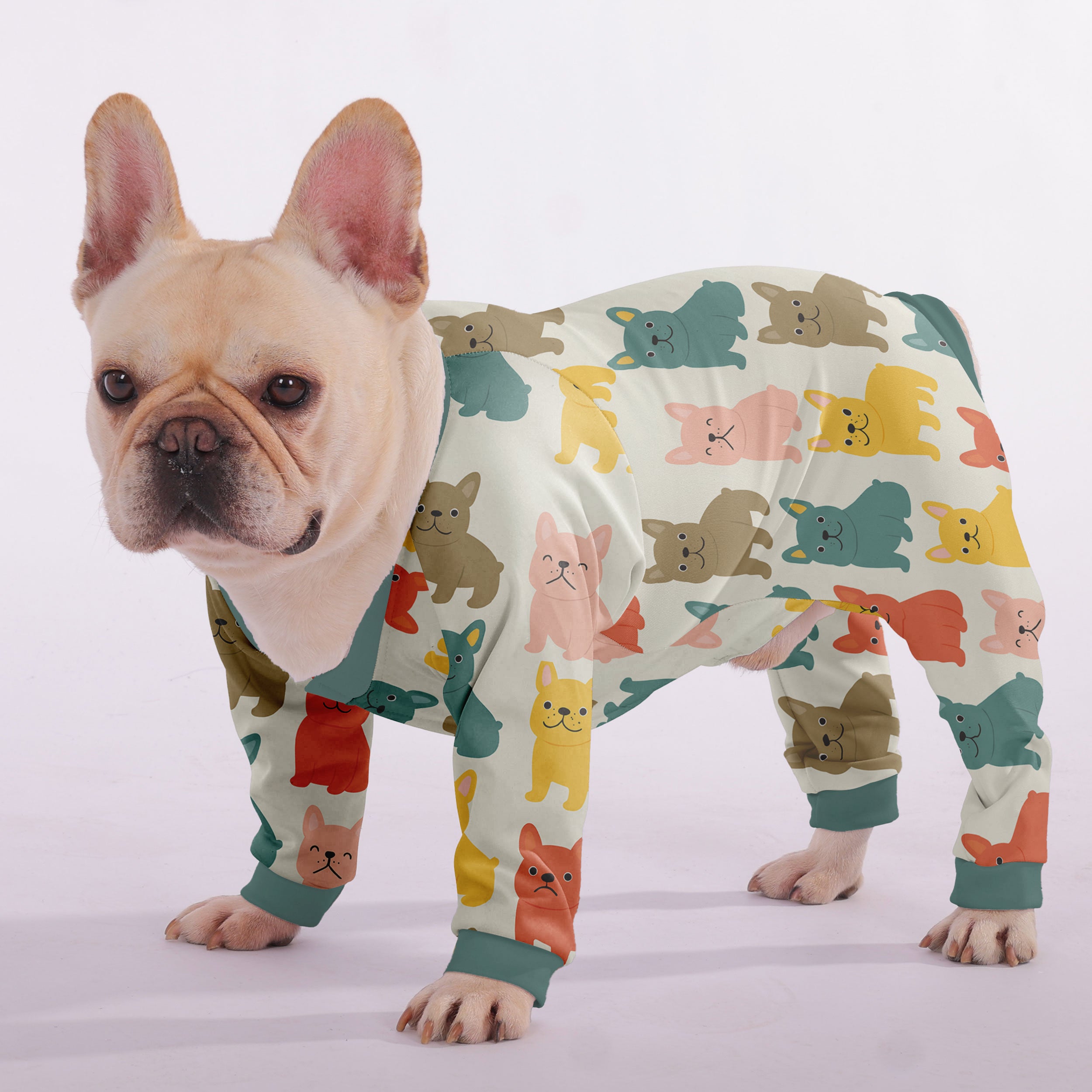 French Bulldog Ghost Matching Pajama Set For Frenchie Lovers Durable Dog Item