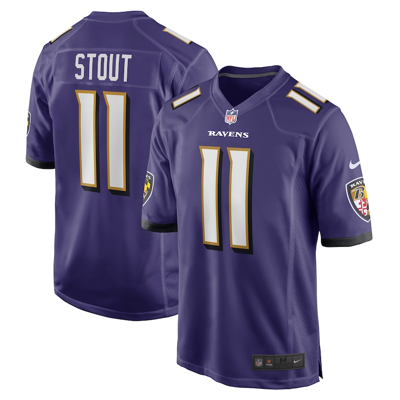 None Jordan Stout Baltimore Ravens Bold Game Jersey for NFL Fans