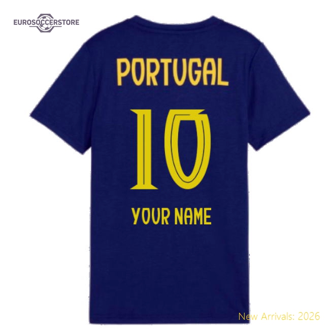2025-2026 Portugal Casuals Tee (Persian Blue) - Kids (Your Name)