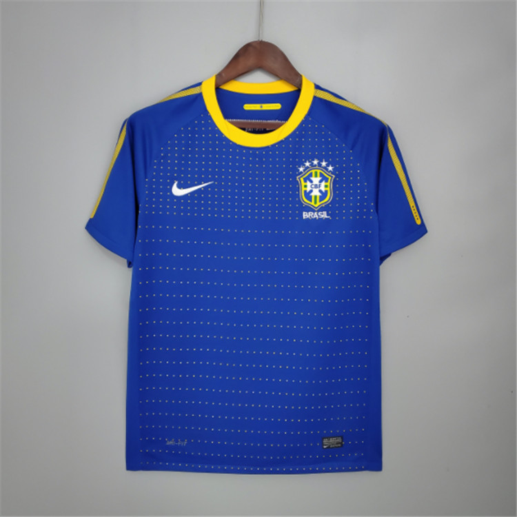 Official Brazil Retro Soccer Jersey 2010 Away Blue Football Shirt