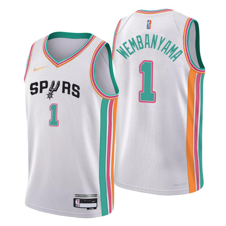 White Nike Antonio Spurs #1 Raptors Jersey - Polyester NBA Fan Apparel