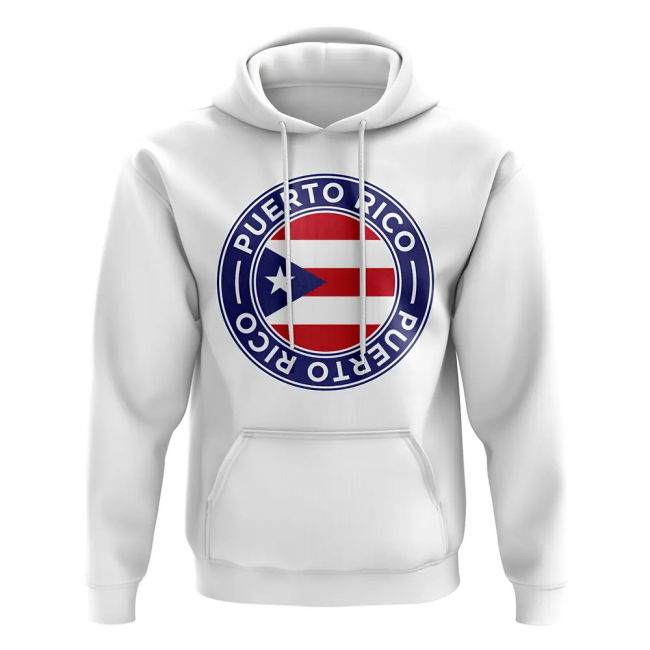 Elite Puerto Rico Football Badge Hoodie (White) Top-Tier