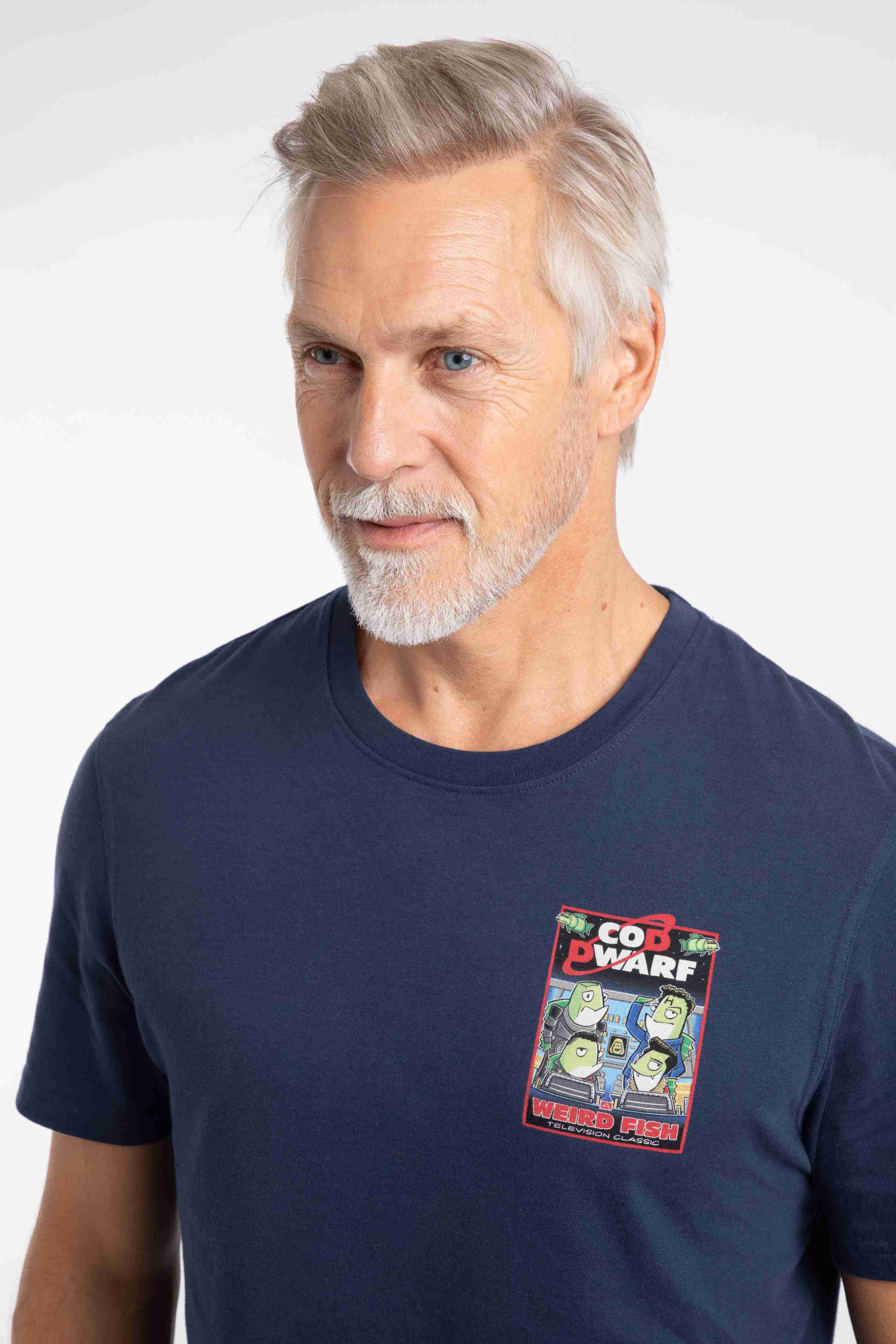 Cod Dwarf Back Print Artist T-Shirt Dark Blue