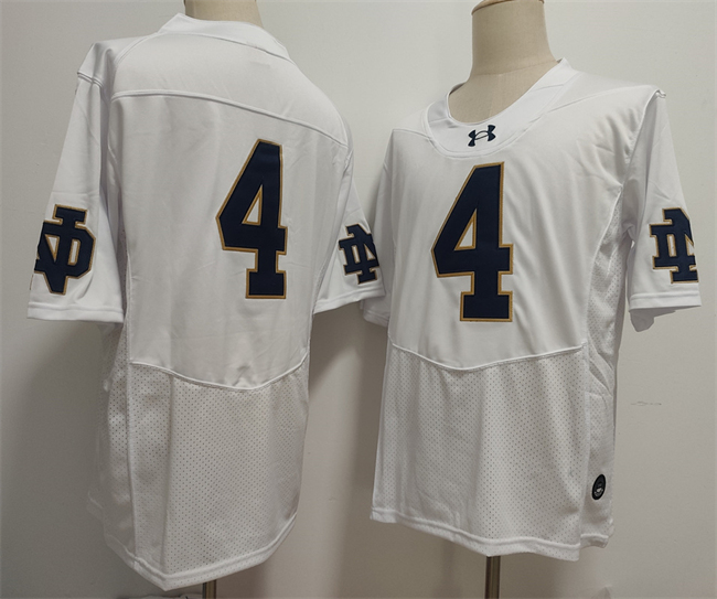 Men's Notre Dame ND White 2024 official licensed Jeremiyah Love #4