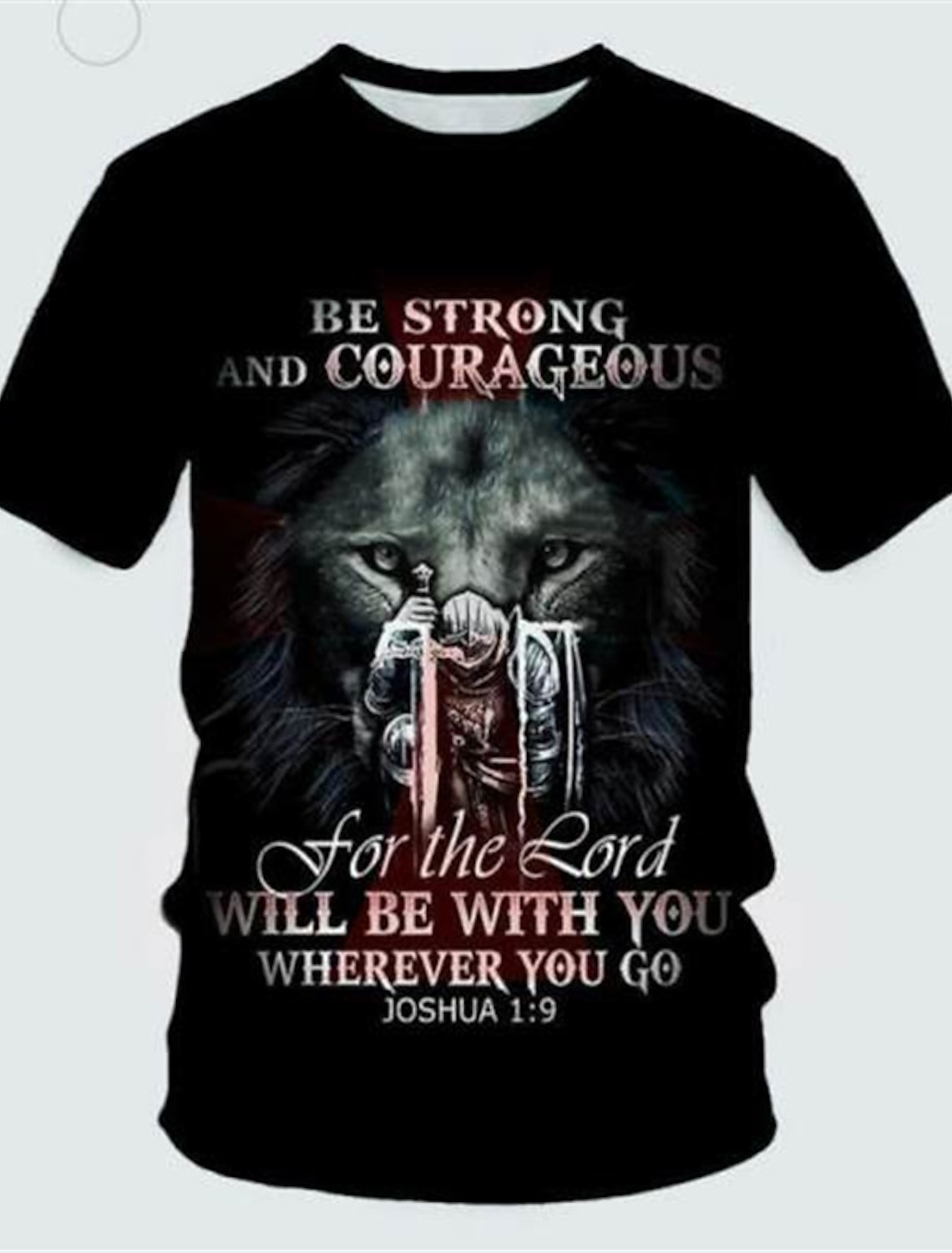 Men's Templar Cross Graphic Prints Soldier T Shirt Christian Shirts