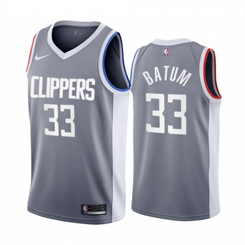 Los Angeles Los Angeles Clippers #33 Nicolas Batum Gray Youth NBA Swingman 2020-21 Earned Edition Jersey Youth