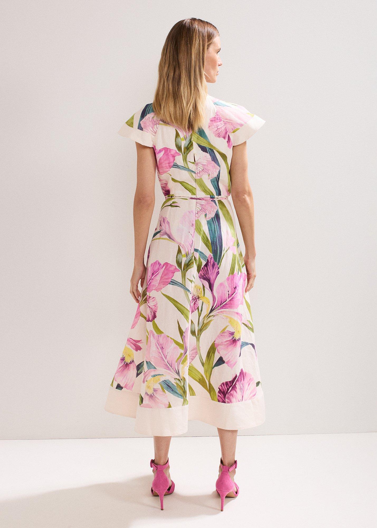 Matilda Floral Linen Ruffle Dress