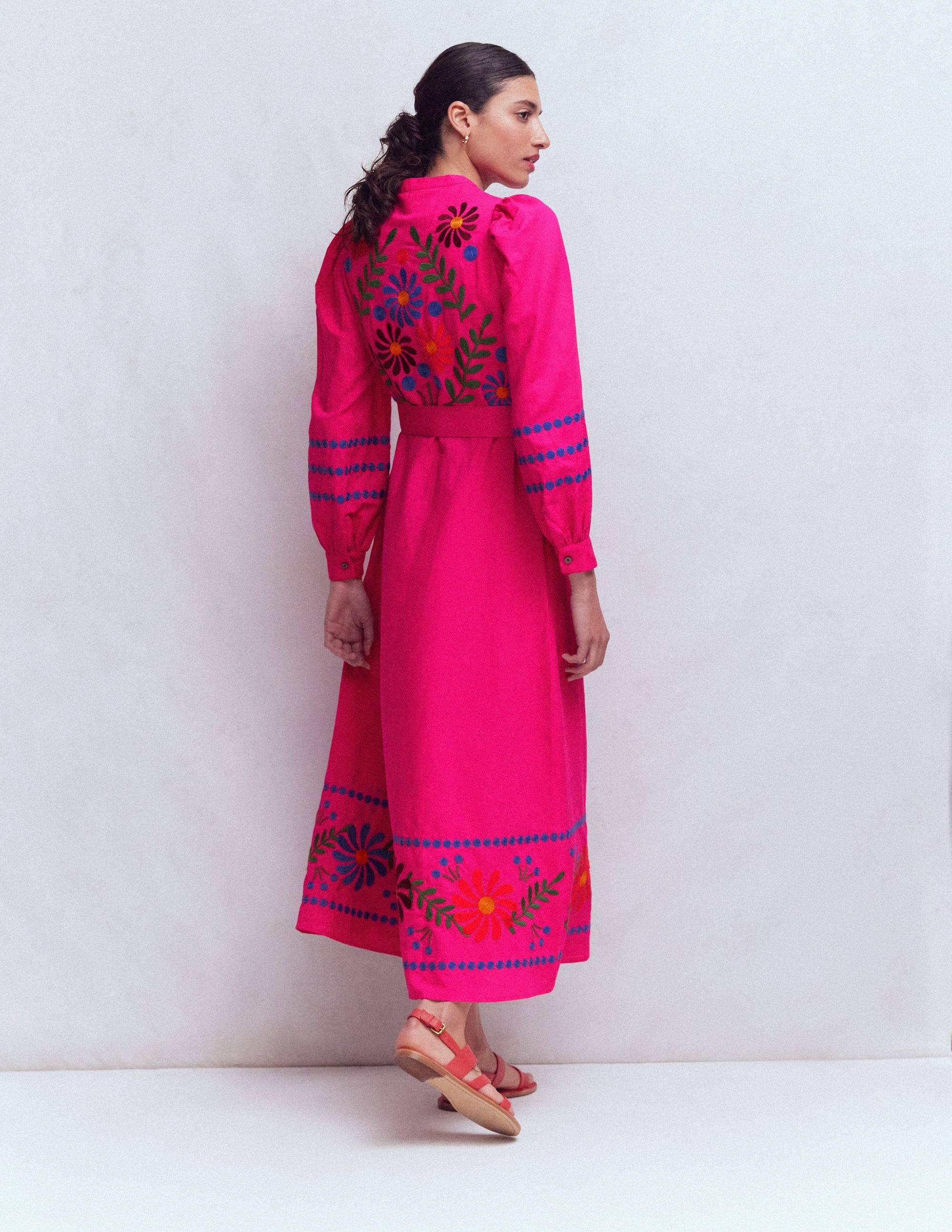 Ava Linen Blend Midi Dress