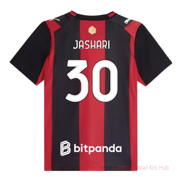 AC Milan Home Shirt 2026-2027 Jashari #30 Kids' Match Kit