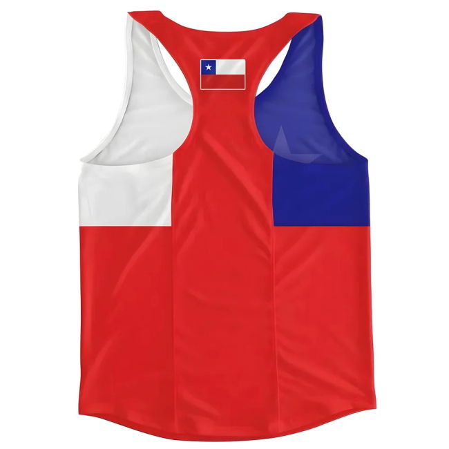 World Chile Flag Running Vest Jersey Match Authentic Match