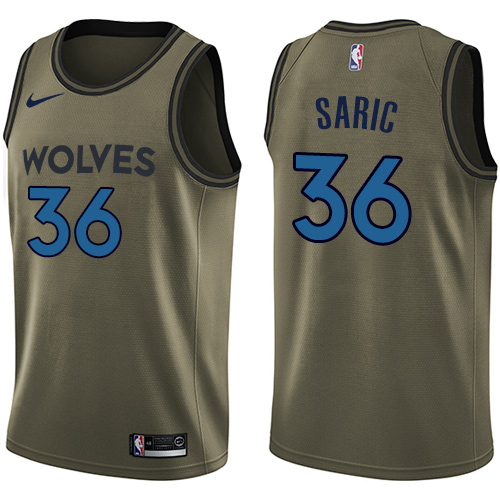 Nike Minnesota Timberwolves #36 Dario Saric Green NBA Swingman Salute to Service Jersey Mens