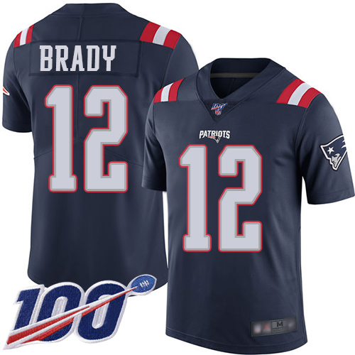 Official NFL New England Patriots #12 Tom Brady Navy Limited Jersey