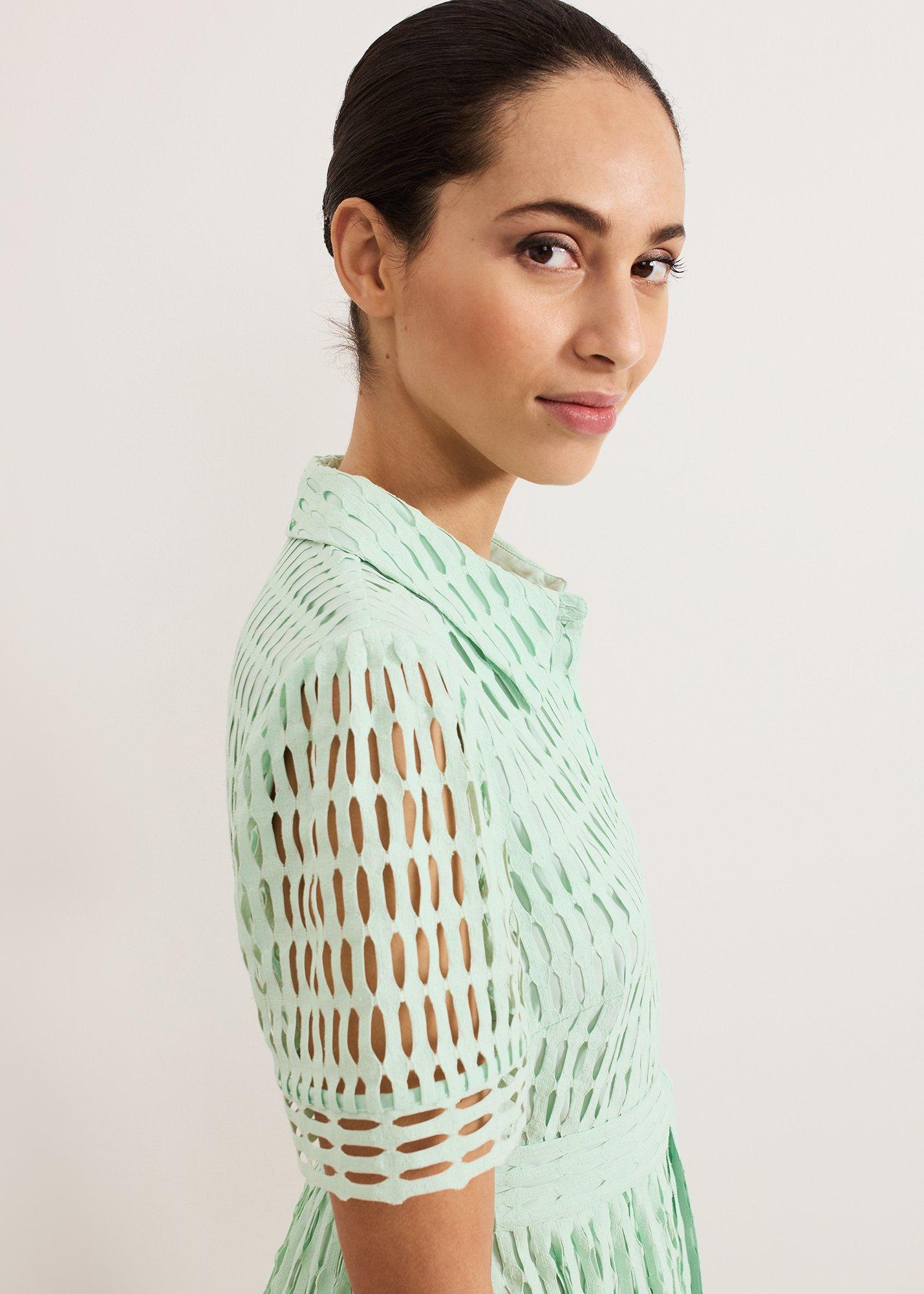 Sandy Lace Shirt Midi Dress