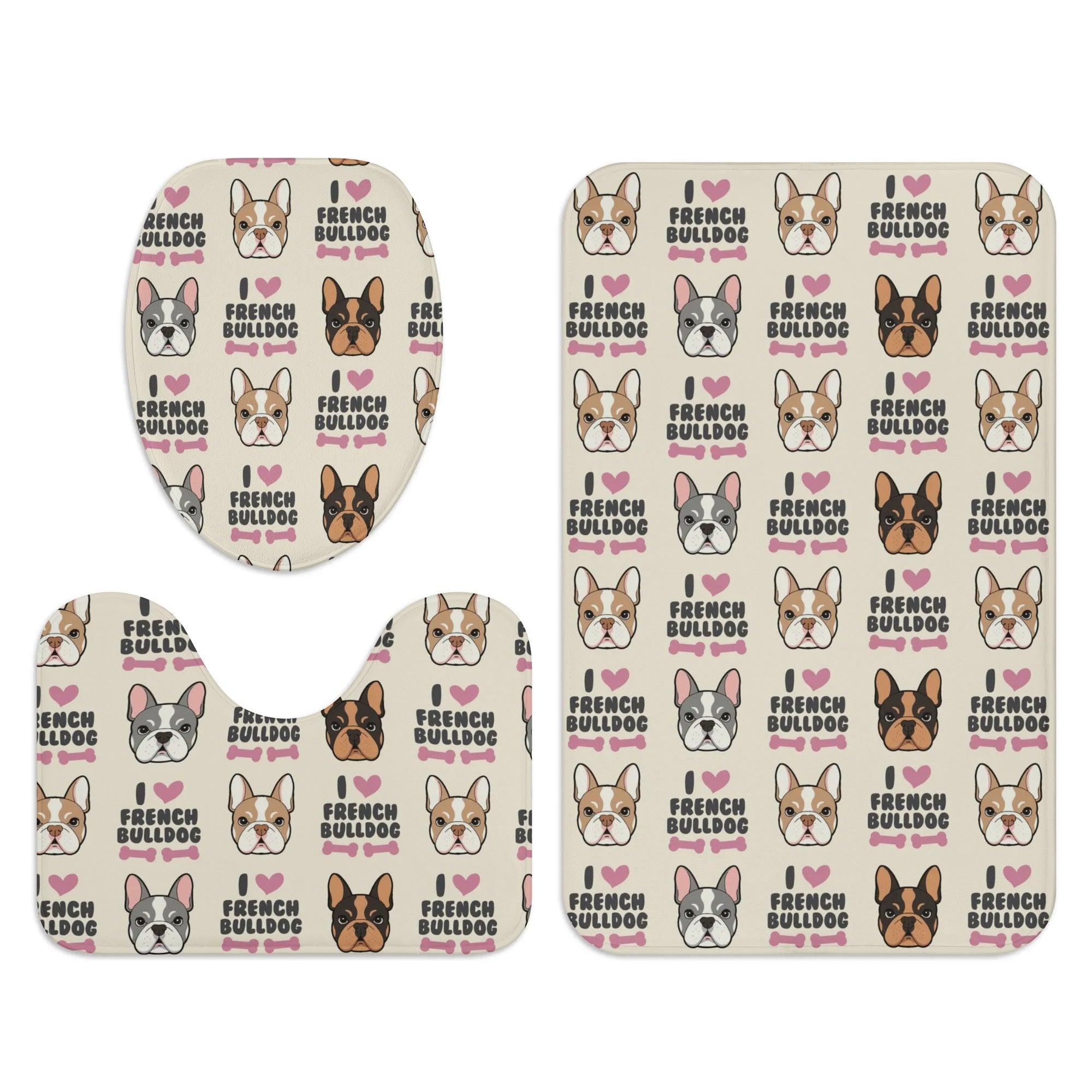 French Bulldog Coco Bathroom Toilet Set Durable Dog Item