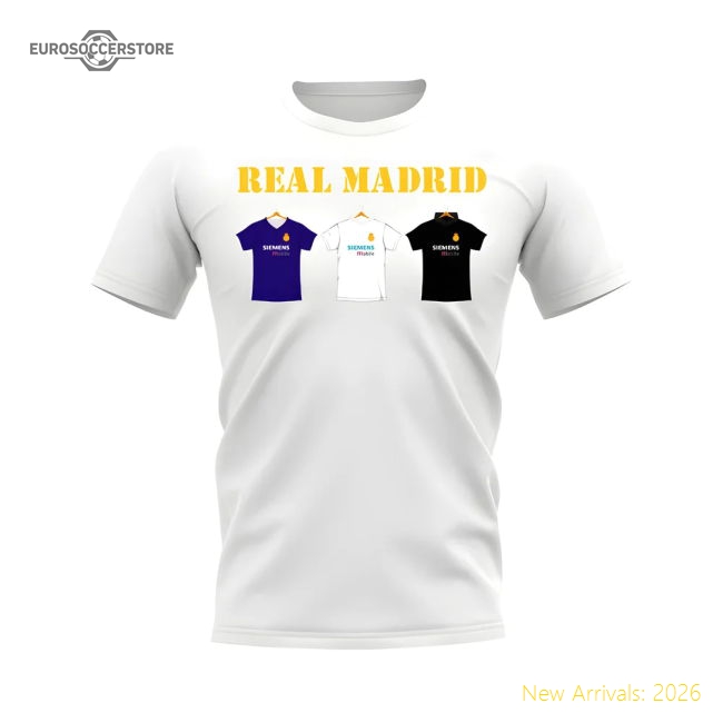 Best-Selling Real Madrid 2002-2003 Retro Shirt T-Shirt - Text (White) (Hierro
