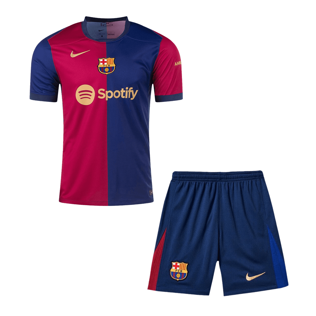 Barcelona Home  Soccer Jersey Kit(Jersey+Shorts) 2024/25 Authentic Kit