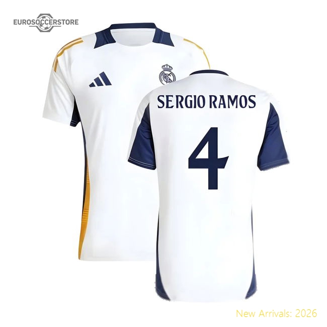 Official 2024-2025 Real Madrid Training Tee (White) (Sergio Ramos 4)