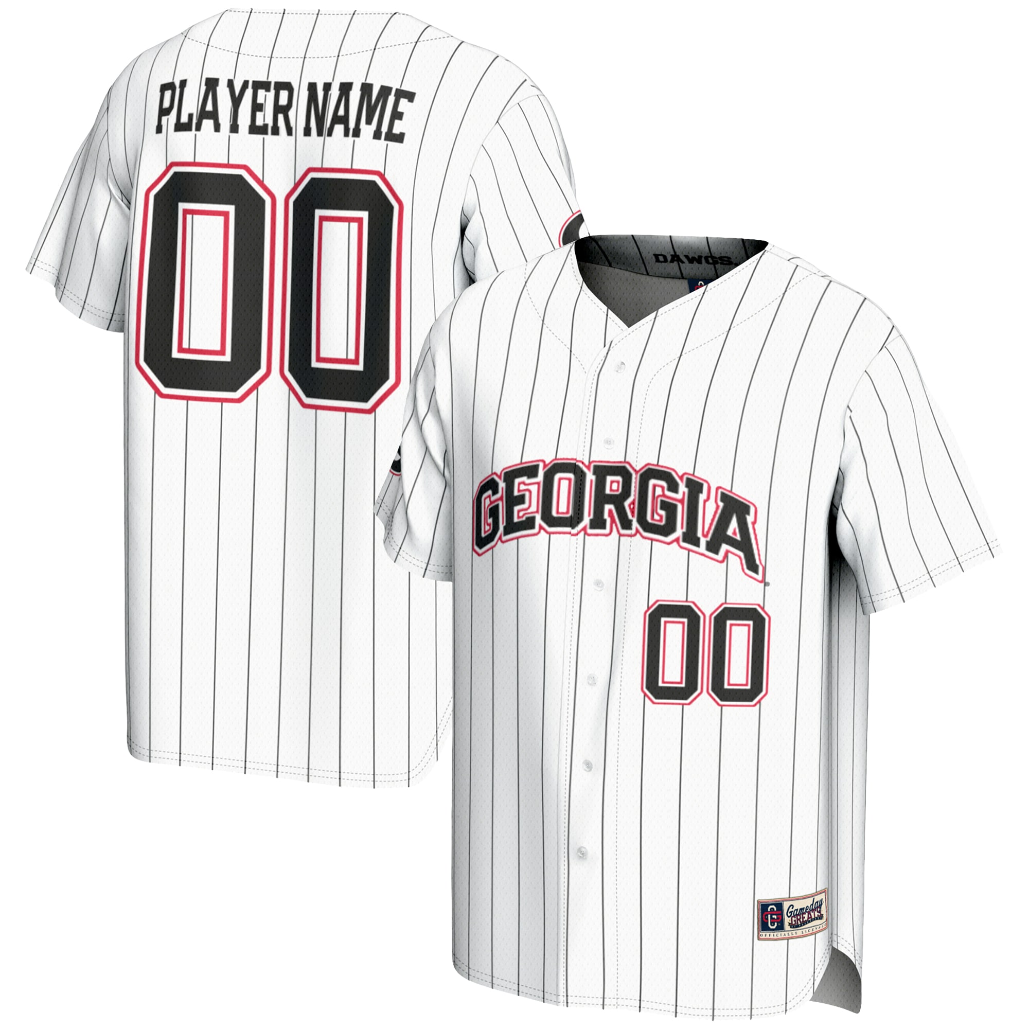 [NJP] Georgia Bulldogs GameDay Greats Youth NIL Pick-A-Player Lightweight Baseball Jersey - White