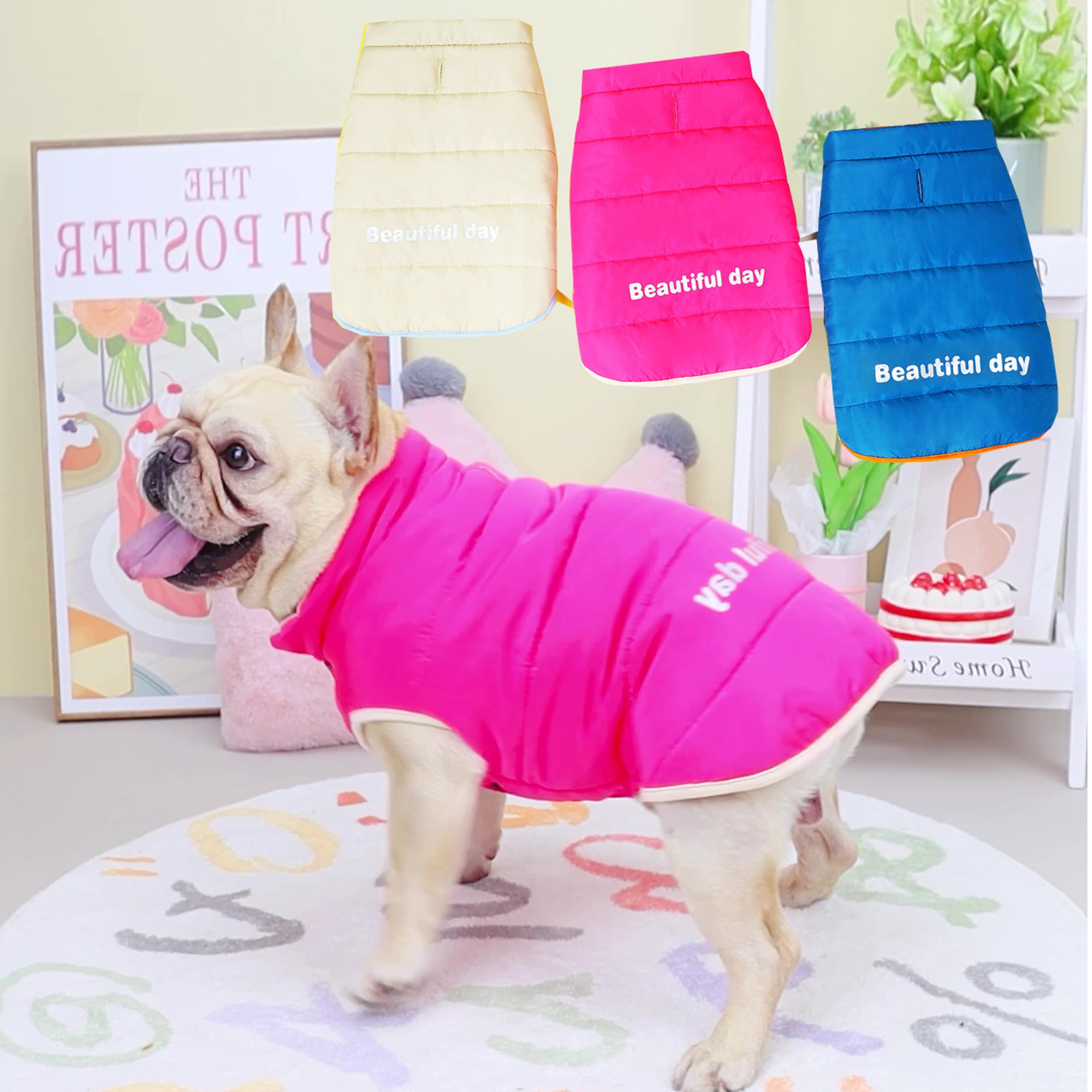 Comfortable Fleece Lined French Bulldog Coats for Casual Outings Premium