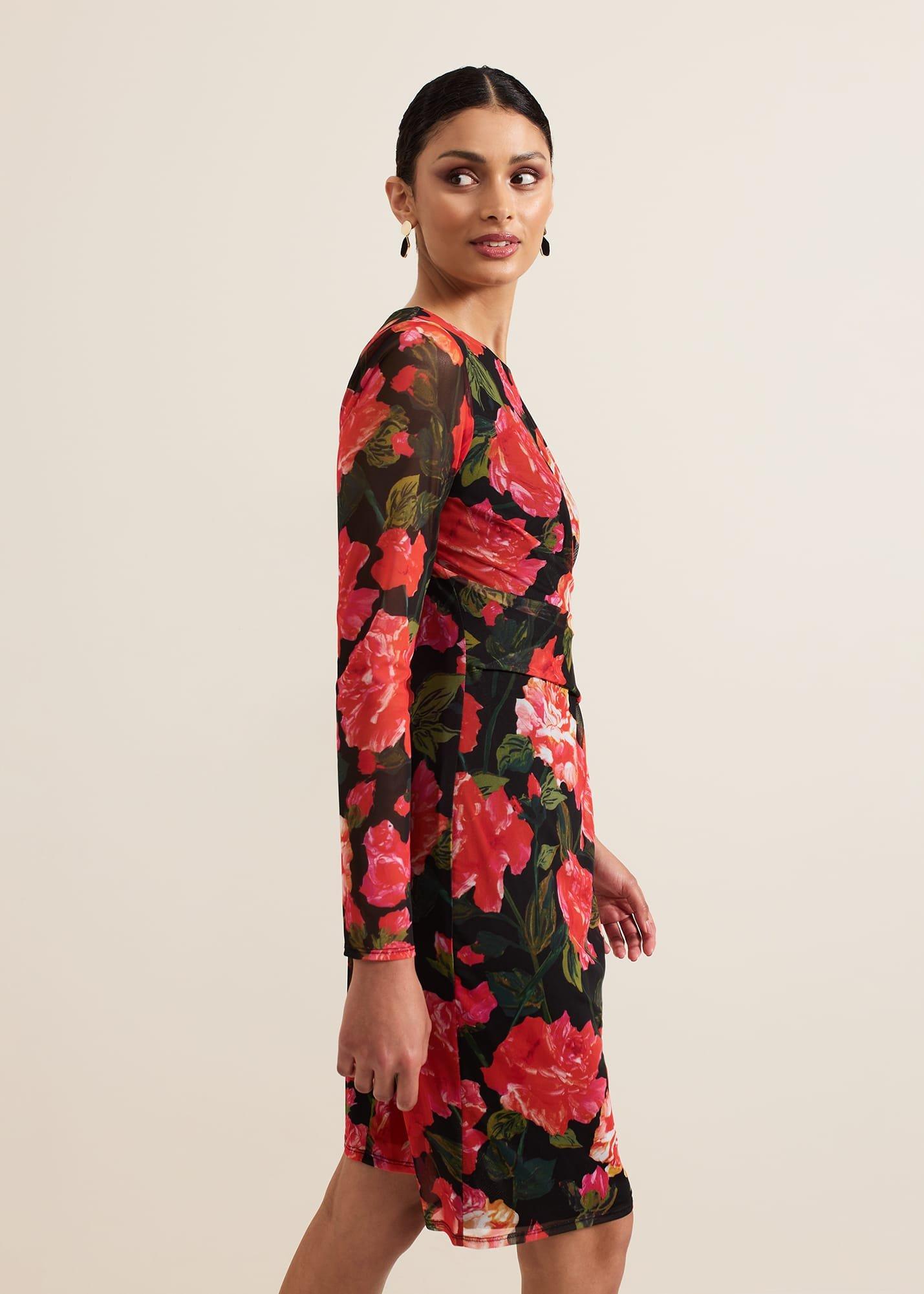Roshni Mesh Floral Midi Dress