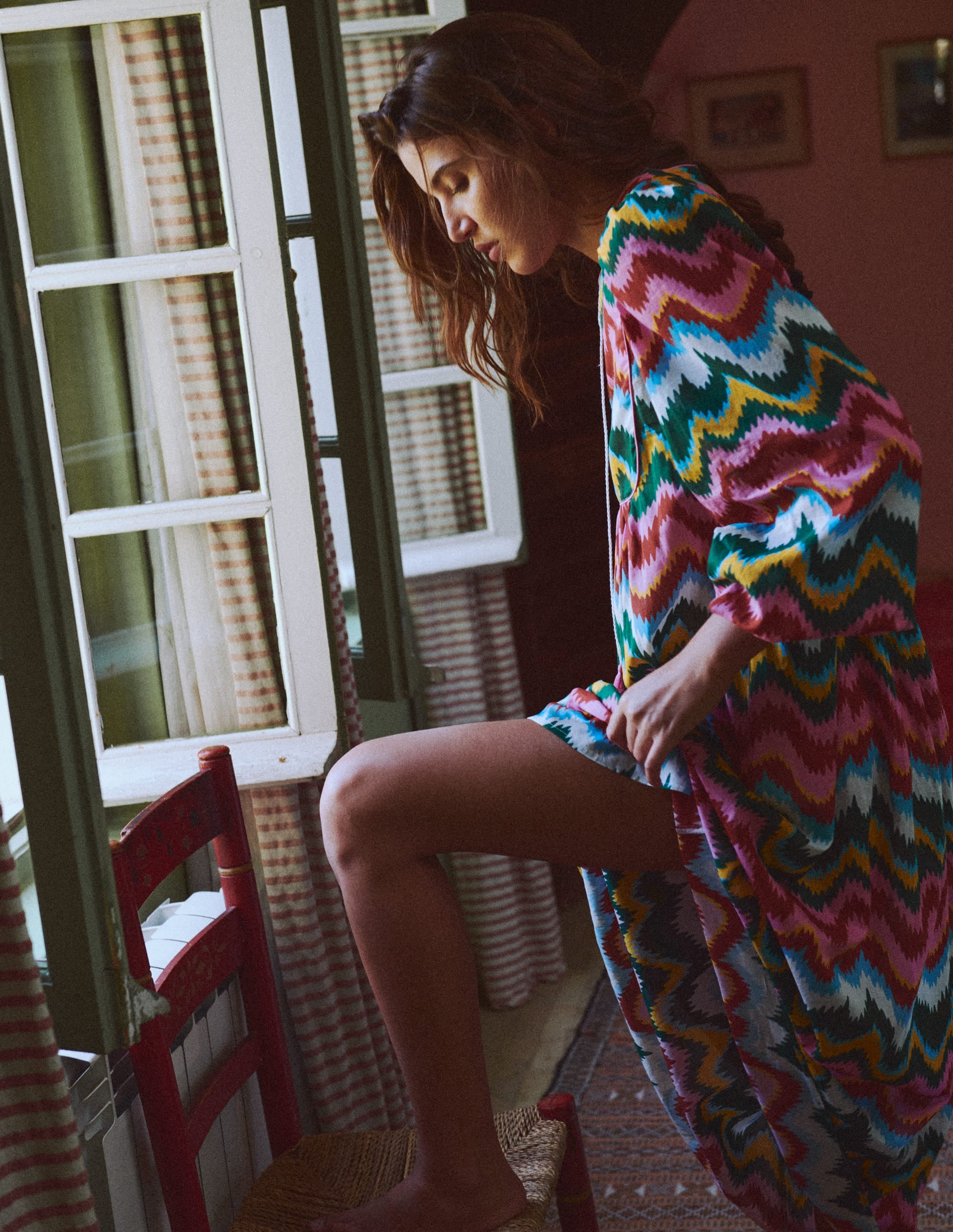Boho Tie Neck Kaftan