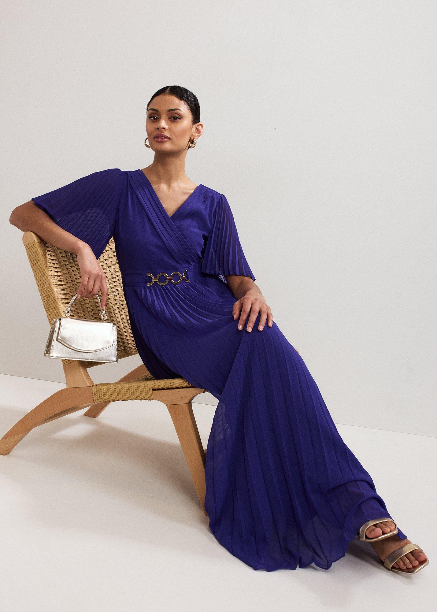 Yasmina Pleated Maxi Dress