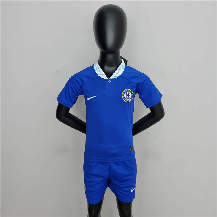 Authentic KidsYouth Chelsea 2223 Home Blue Soccer Kits ShirtShorts