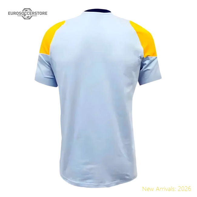 High-Quality 2024-2025 Real Madrid Training Tee (Glow Blue) (Mbappe 9)