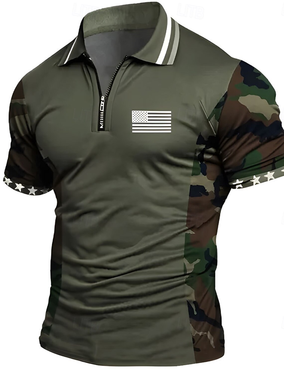 Men's 4th of July U.S. 250th Anniversary Jet Fighter American Flag Shirt Summer Shirt Button Up Shirt Short Sleeve Patriotic Outdoor Holiday Summer Spring Turndown 3D Print Collared Shirts Front One